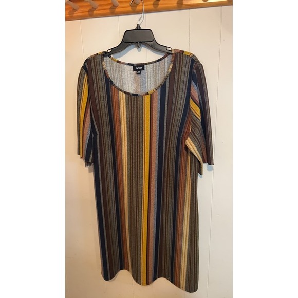 Tacera Dresses & Skirts - Tacera Multicolor Striped Dress, Size 2X